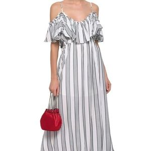 TART COLLECTIONS Cold-shoulder ruffled woven maxi